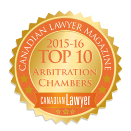 Canadian Lawyer Magazine 2015-16 Top 10 Arbitration Chambers seal